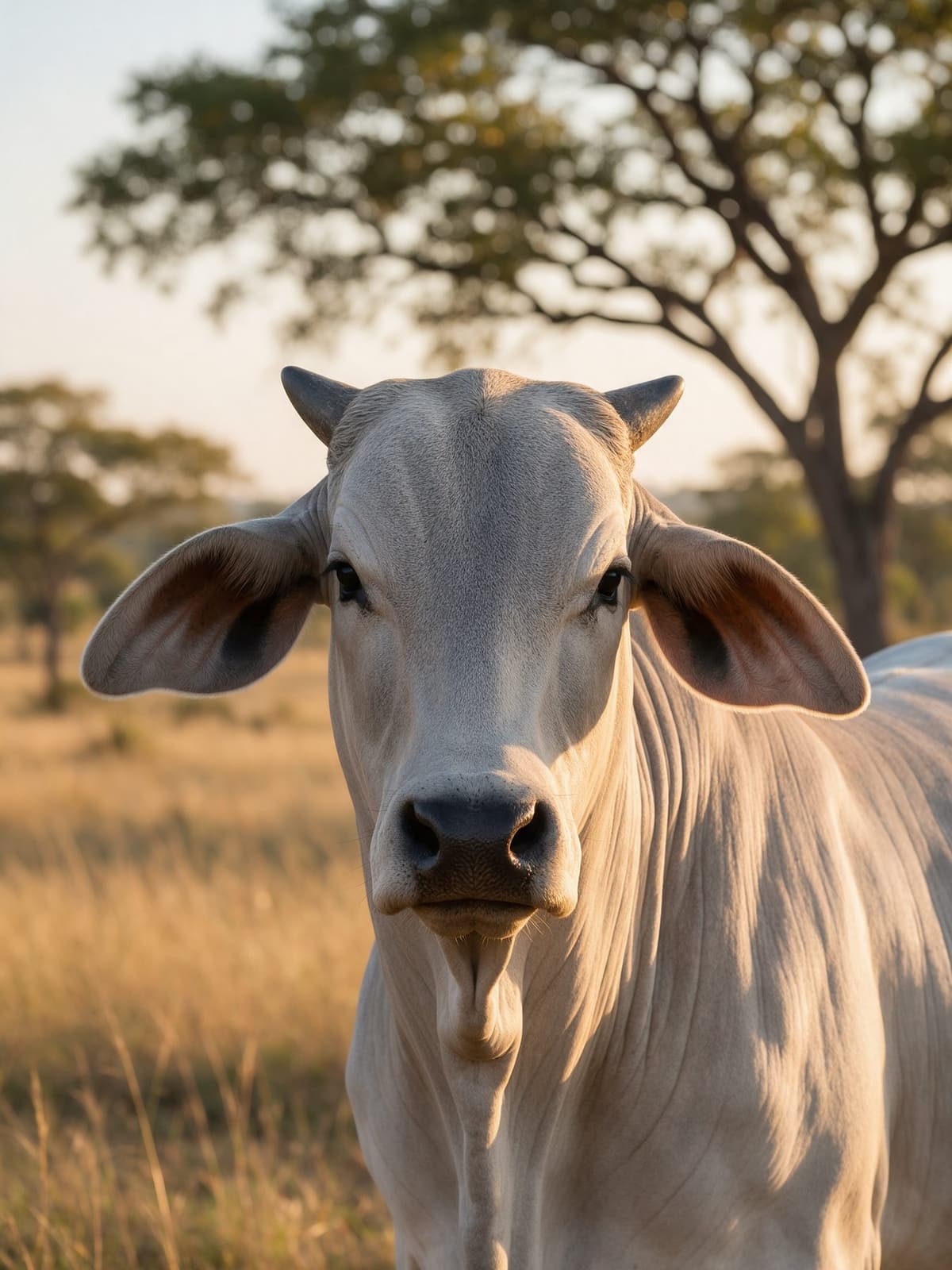 A healthy Brahman cow on a Zimbabwean farm